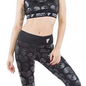 Iron Fist Black Skull sports bra and capri leggings